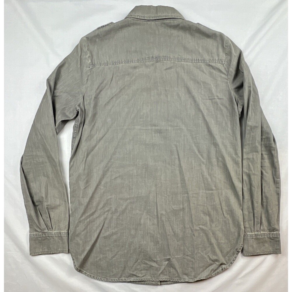 PAIGE Shirt Women’s Cotton Long Sleeve Gray Button-Up Pockets Medium - Picture 5 of 6